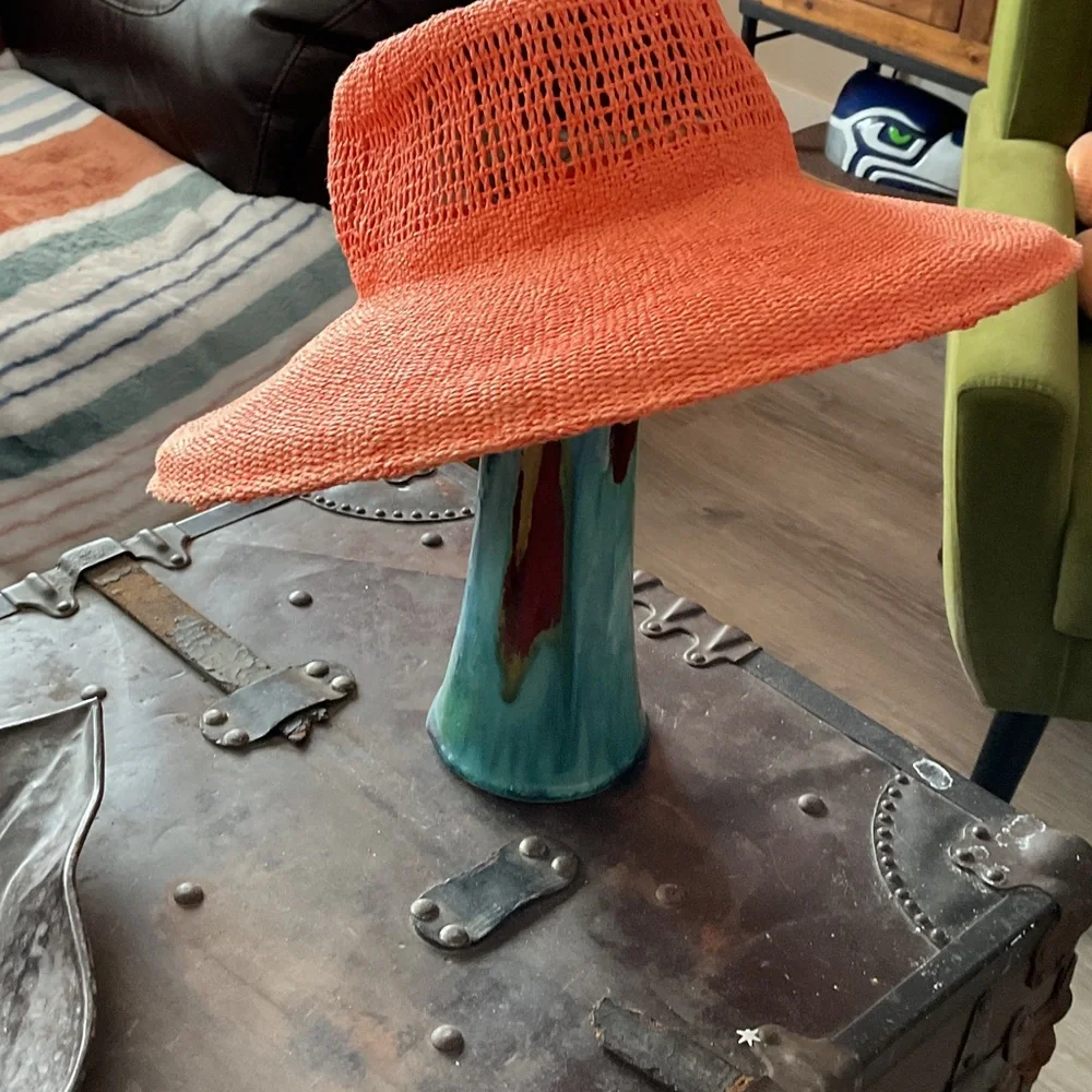 💙Orange Woven Party Sun Hat